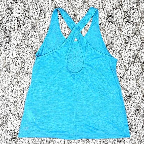 PUMA | 🐈‍⬛ Bright Blue “SWEAT NOW SHINE LATER” Print Racerback Tank Top - Picture 9 of 9